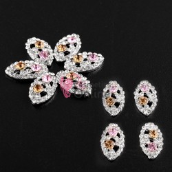 Decoratiuni 3D Metalice 174 Medalion Argintiu cu stras 